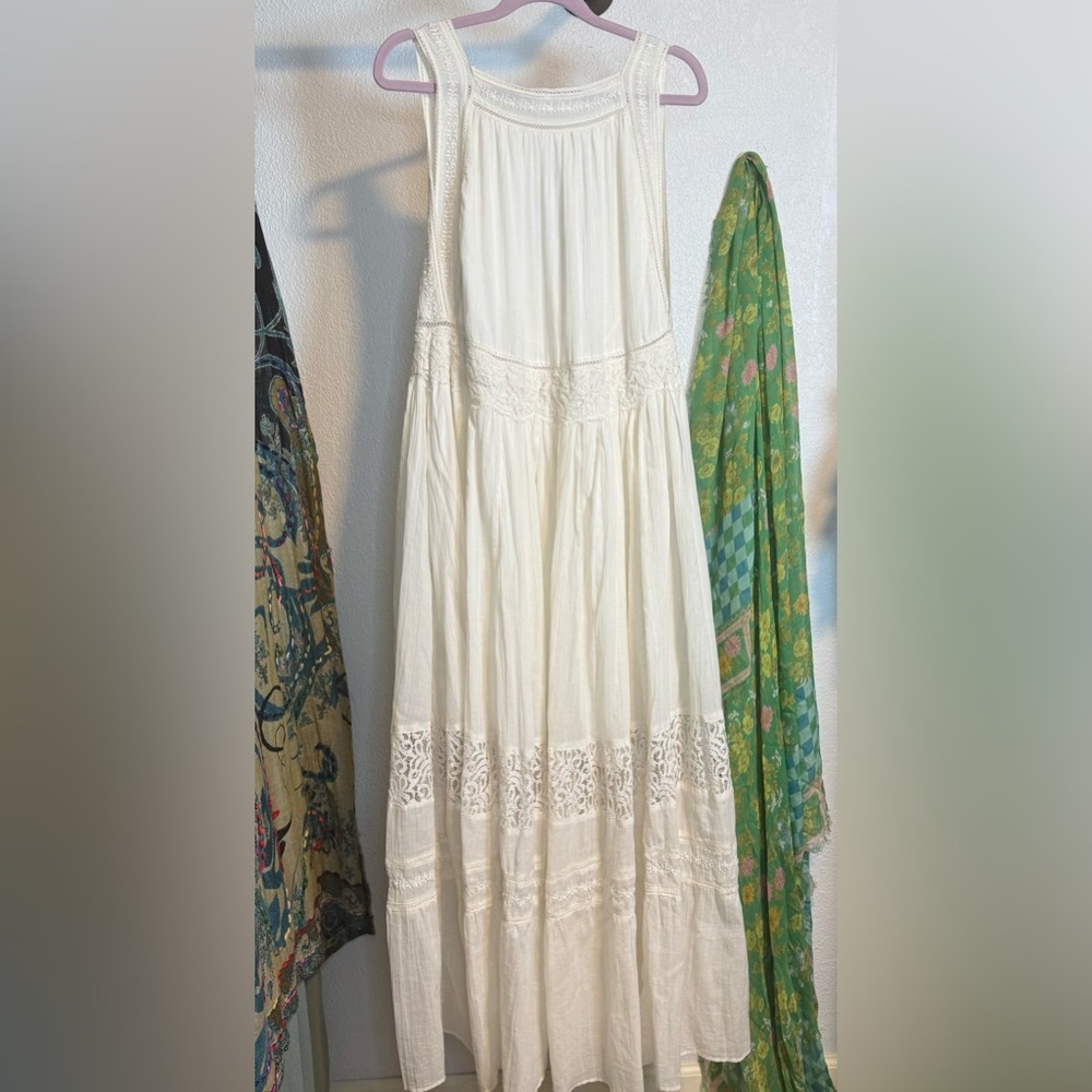 Free People Carla Lace Dress Deep-V Ivory Never Worn Size Small - Picture 9 of 15